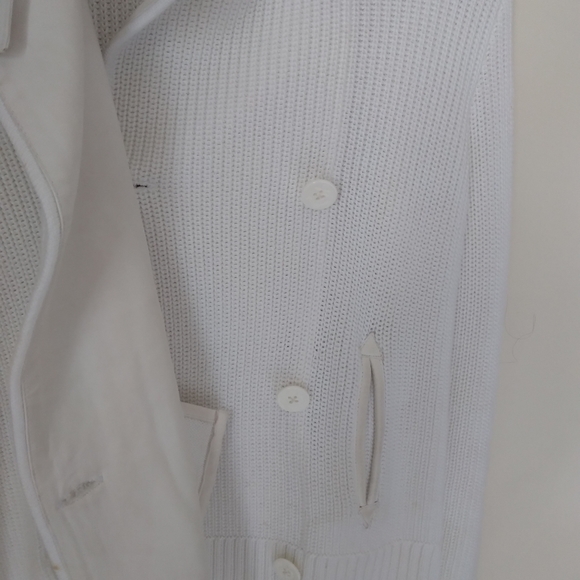 Ralph Lauren Black Label Leather Trimmed Knit Cardigan Size S - Picture 4 of 14
